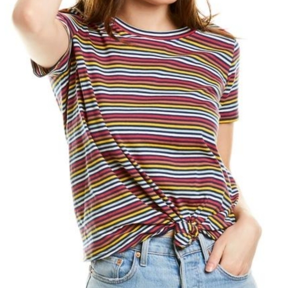 Madewell Rainbow Knot Front Striped Tee - Picture 1 of 5